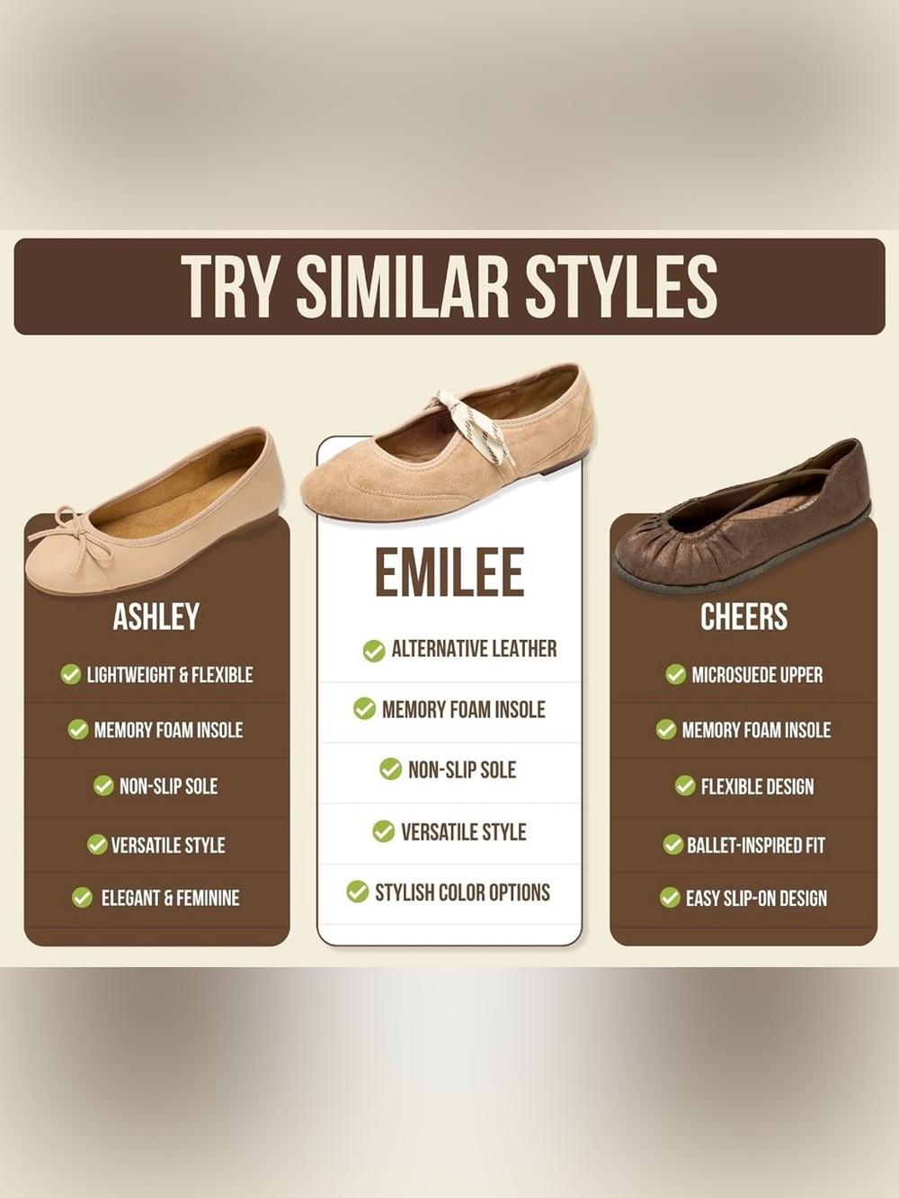 NIB Project Cloud Fashion Mary Jane Shoes Women Ballet
Flats in Taupe, Size 7.5 - Picture 6 of 6